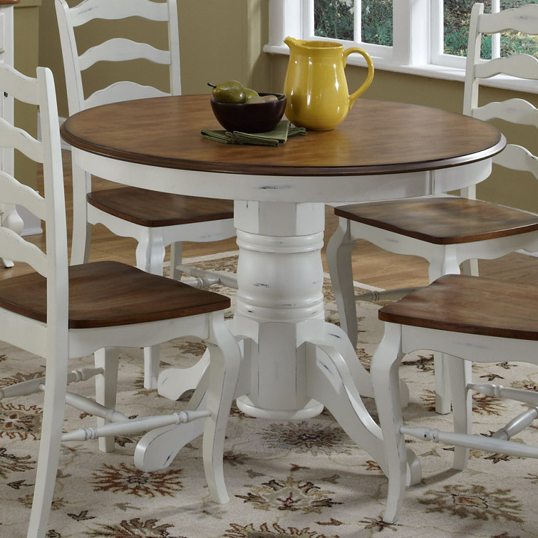 Charlton Home® Anjelita 42'' Solid Wood Pedestal Dining Table & Reviews